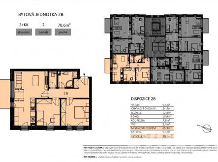 Prodej bytu, 3+kk, 65 m²