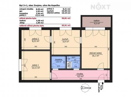 Prodej bytu, 3+1, 60 m²