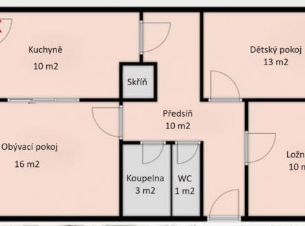Prodej bytu, 3+1, 66 m²
