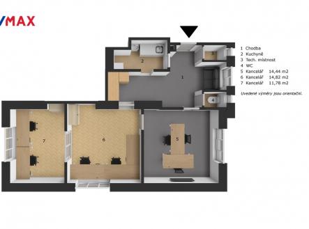 Pronájem - kanceláře, 60 m²