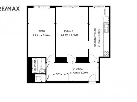 Pronájem bytu, 2+1, 62 m²