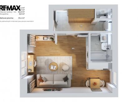 Prodej bytu, 1+kk, 34 m²