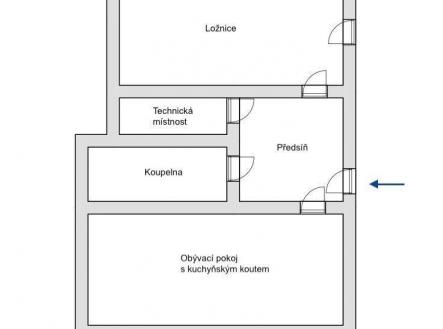 Prodej bytu, 2+kk, 48 m²