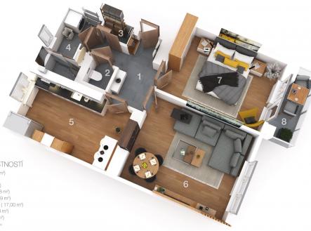 Pronájem bytu, 2+1, 52 m²