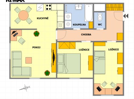 Pronájem bytu, 3+kk, 66 m²