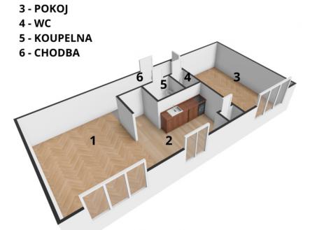 Pronájem bytu, 2+kk, 55 m²