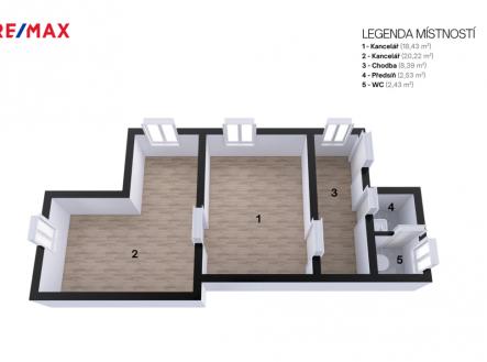 Pronájem kanceláře, 53 m²