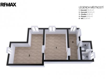 Pronájem kanceláře, 53 m²