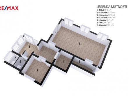 Pronájem kanceláře, 77 m²