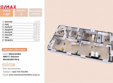 Pronájem kanceláře, 188 m²