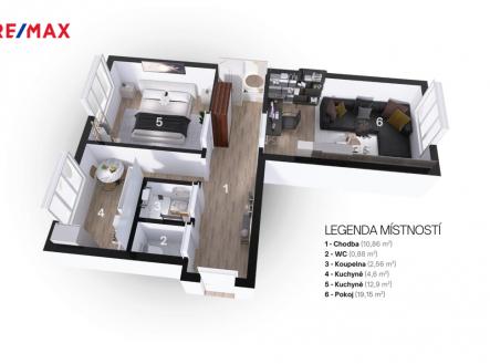 Prodej bytu, 2+1, 55 m²