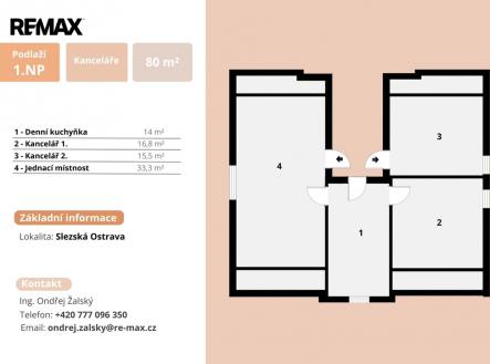 Pronájem kanceláře, 40 m²