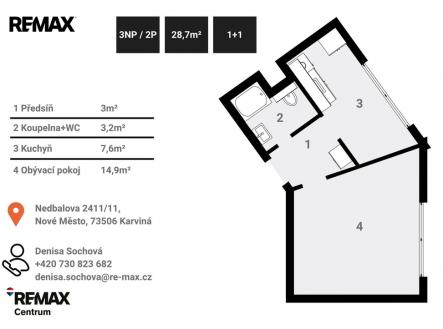 Prodej bytu, 1+1, 30 m²