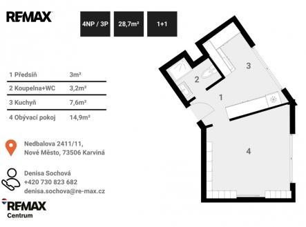 Prodej bytu, 1+1, 30 m²
