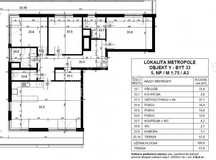 Pronájem bytu, 4+kk, 115 m²