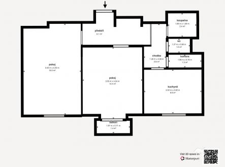 Prodej bytu, 2+1, 58 m²
