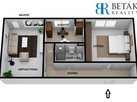 Prodej bytu, 2+1, 51 m²