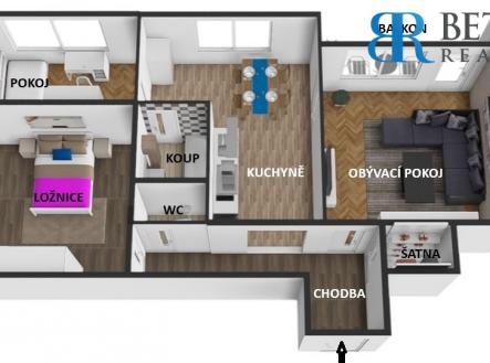 Prodej bytu, 3+1, 63 m²