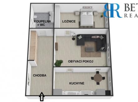Prodej bytu, 2+1, 60 m²