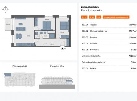 Prodej bytu, 3+kk, 75 m²