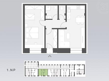 Prodej bytu, 2+kk, 61 m²