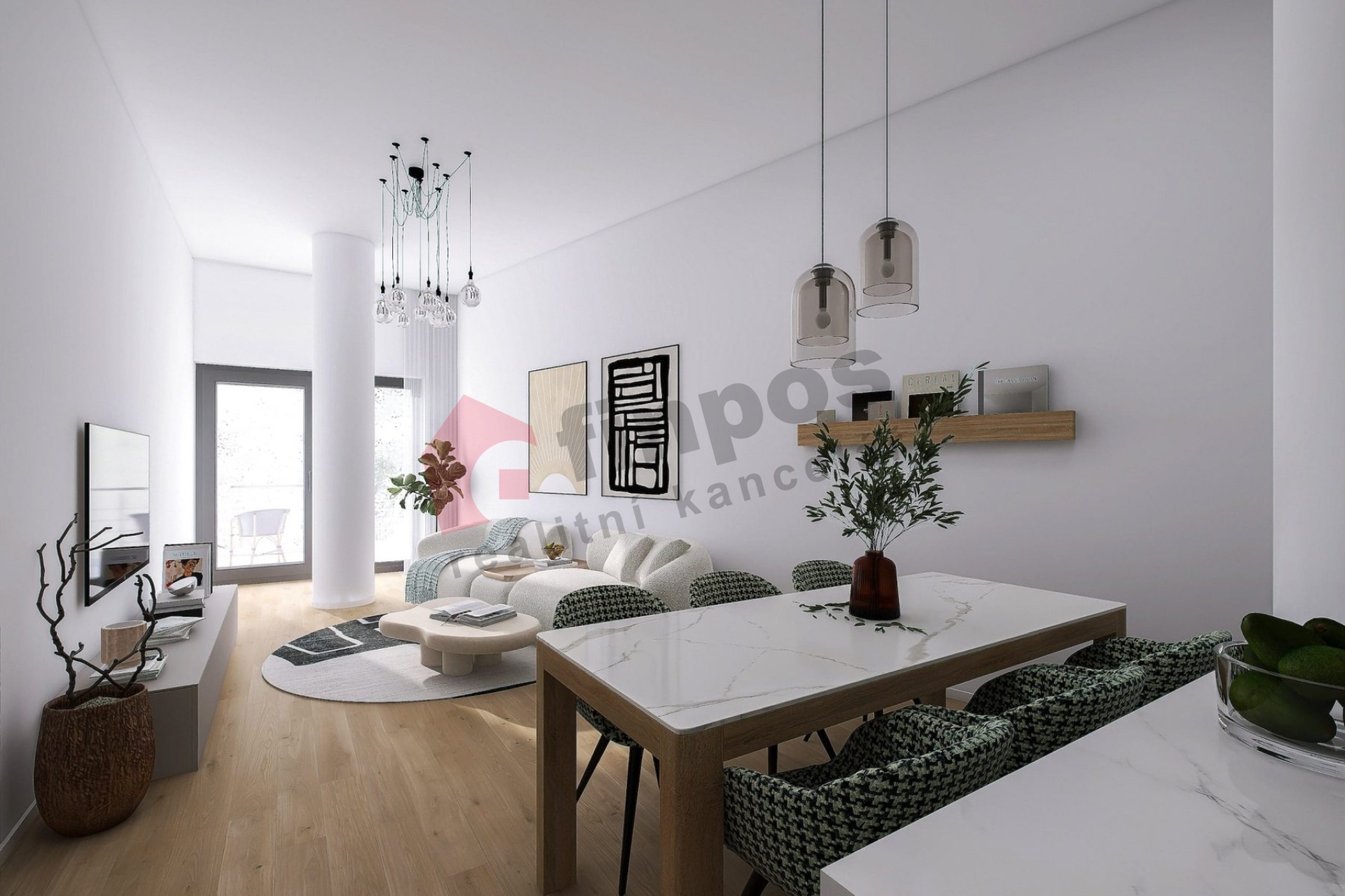 Třebíč - Borovina, nový byt 3kk, 104m2, terasa 40m2