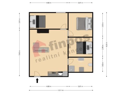 Prodej bytu, 4+kk, 60 m²
