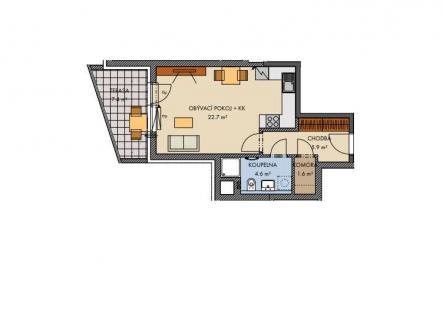 Pronájem bytu, 1+kk, 36 m²