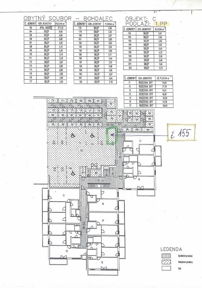 Garážové stání V Dolině, Praha 10 Michle