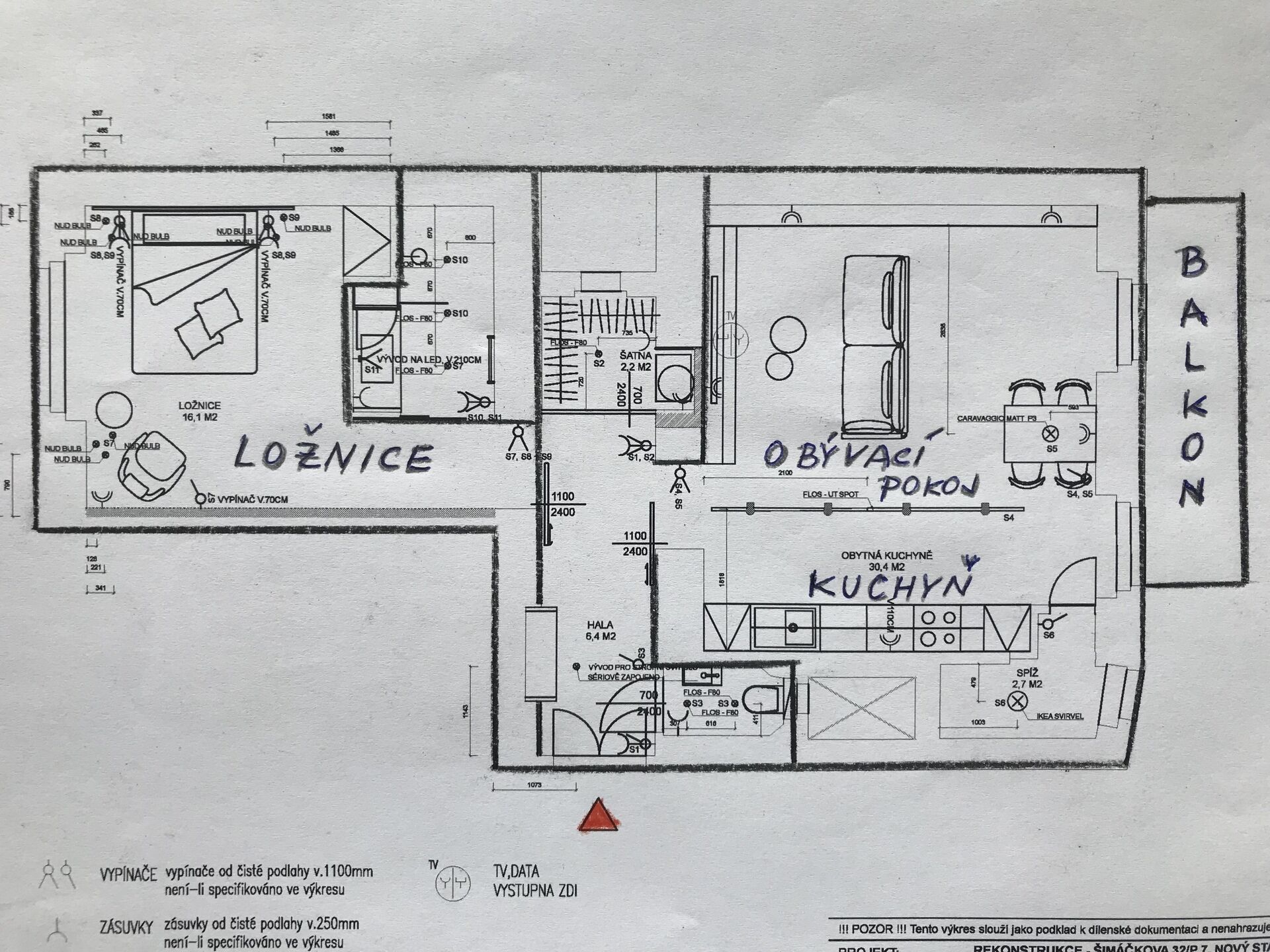 pronájem bytu s terasou - 74 m2 - Prahy 7