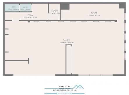 Pronájem obchodní prostory, 127 m²