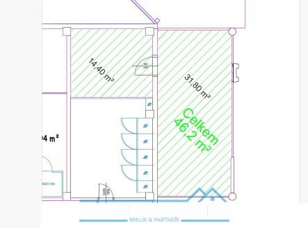 Pronájem obchodní prostory, 46 m²