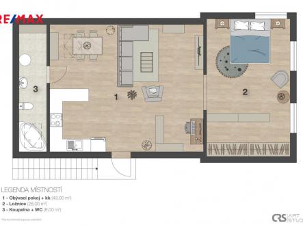 Prodej bytu, 2+kk, 83 m²