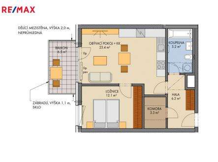 Prodej bytu, 2+kk, 52 m²