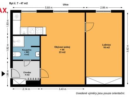 Pronájem bytu, 2+kk, 47 m²