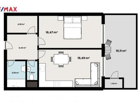 Prodej bytu, 2+kk, 53 m²