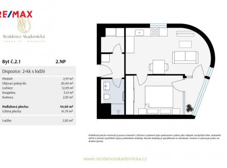 Prodej bytu, 2+kk, 48 m²