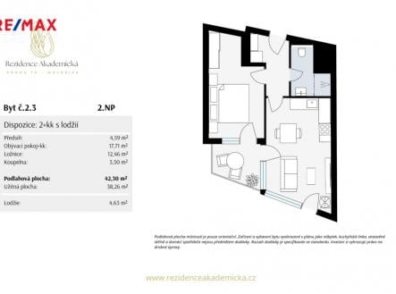 Prodej bytu, 2+kk, 47 m²