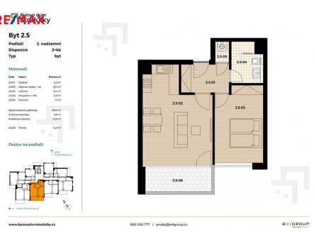 Pronájem bytu, 2+kk, 56 m²