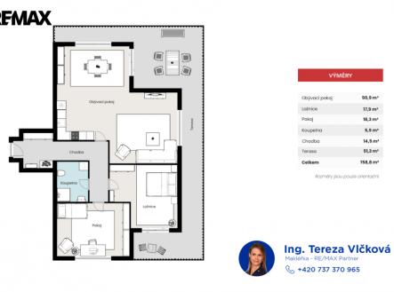 Pronájem bytu, 3+kk, 161 m²