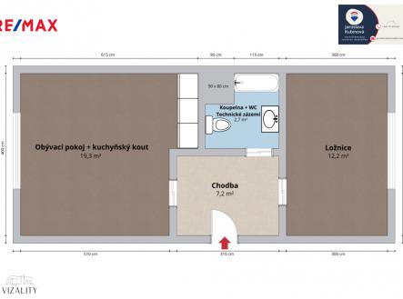 Prodej bytu, 2+kk, 43 m²