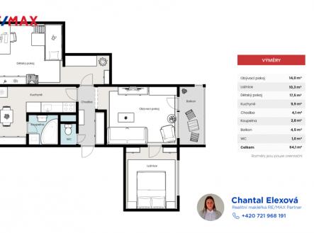 Prodej bytu, 3+1, 61 m²