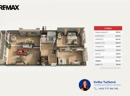 Prodej bytu, 3+1, 77 m²