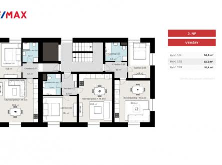 Prodej bytu, 2+kk, 56 m²