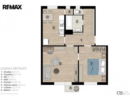 Prodej bytu, 2+1, 55 m²