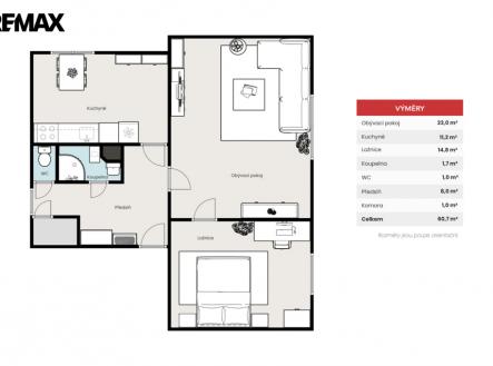 Prodej bytu, 2+1, 61 m²