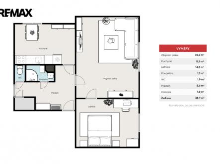 Prodej bytu, 2+1, 61 m²