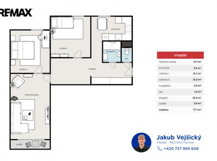 Prodej bytu, 3+1, 78 m²