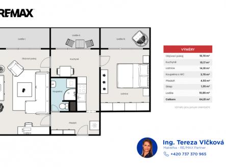 Pronájem bytu, 2+1, 65 m²
