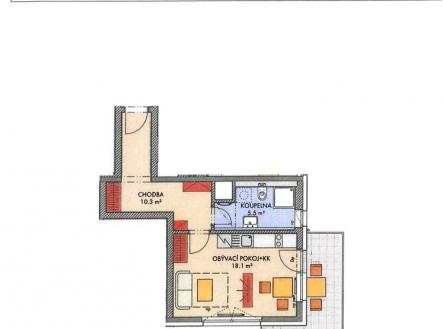 Prodej bytu, 1+kk, 44 m²